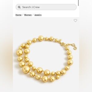 NEW WITH TAGS | J. CREW LAYERED METALLIC BALL NECKLACE | GOLD